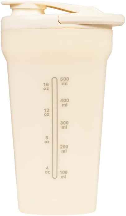 Hydrojug 20 oz Noiseless Shaker Bottle – 100% Leakproof Shaker Cup for Protein Mixes, Pre-Workout & Supplement Shakes – Durable, Easy Clean Design, Cream