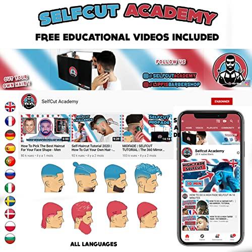 The 360 Mirror - 3 Way Mirror for Self Hair Cutting - Adjustable Trifold Barber Miror to Cut Your Own Hair - Tri Fold Self Haircut System for Men and Women Braiding - Three Sided Miror for Haircuts - Jlhbookstore.store