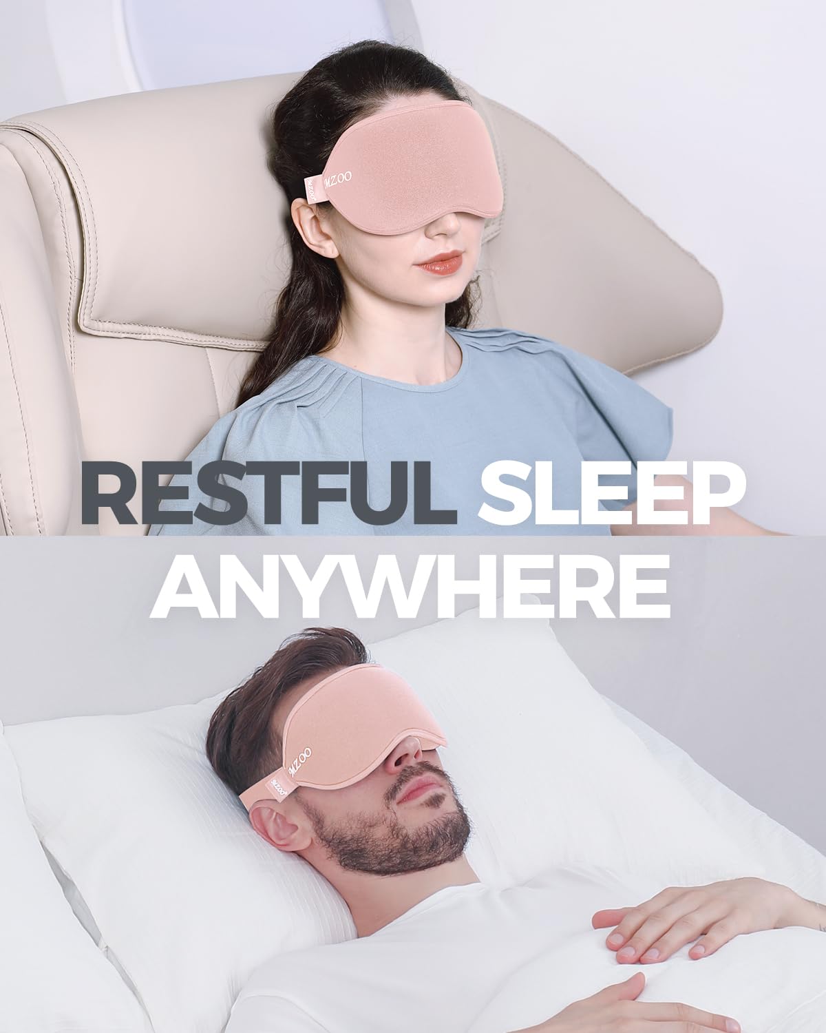 MZOO Luxury Sleep Eye Mask for Side Sleeper Men Women, Zero Eye Pressure 3D Sleeping Mask, Light Blocking Patented Design Night Blindfold, Soft Eye Shade Cover for Travel, Black jlhbookstore.store