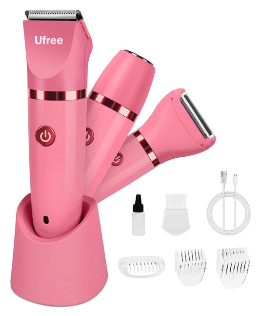 Ufree Bikini Trimmer Electric Razors for Women, Rechargeable Pubic Body Hair Trimmer Electric Shaver for Legs Body Hair, Bikini Shaver IPX7 Waterproof, Gifts for Women, Purple