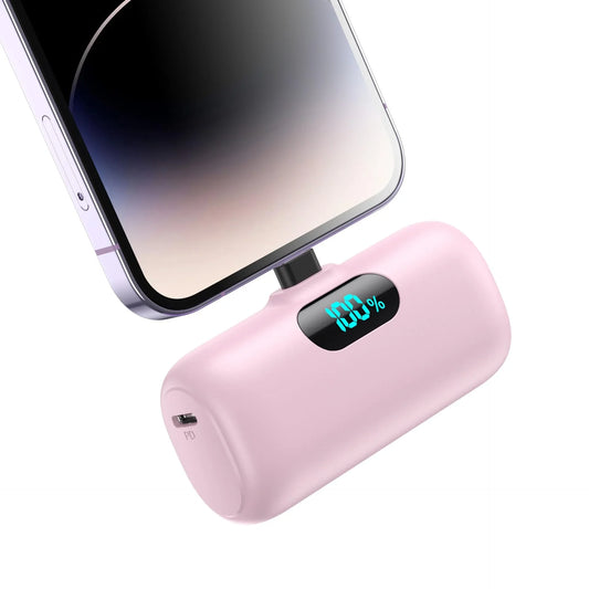 Mini Portable Charger for iPhone,Upgraded 5000mAh PD Fast Charging Battery Pack,LCD Display Cute Power Bank Portable Phone Charger for iPhone 14/14 Pro Max/13/13 Pro/12 Pro/11/XS/XR/X/8/7/6-Black - Jlhbookstore.store