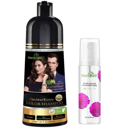 Herbishh Black Shampoo, Hair Dye Shampoo 3 in 1, 100% Grey Coverage, Demi-Permanent Hair Color for Men & Women, Long-lasting Color in 5-15 Mins, Ammonia-free, 200 ml