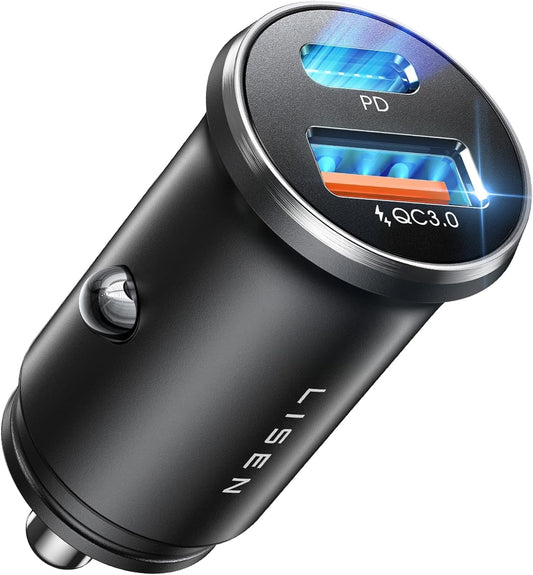 LISEN 54W Car Phone Charger USB C, Cigarette Lighter Adapter, Car Accessories for iPhone, USB C Car Charger Adapter USBC Type C 12v, for iPhone 17 Pro Max 16 15 14 13 12, Samsung Google iPad Andorid