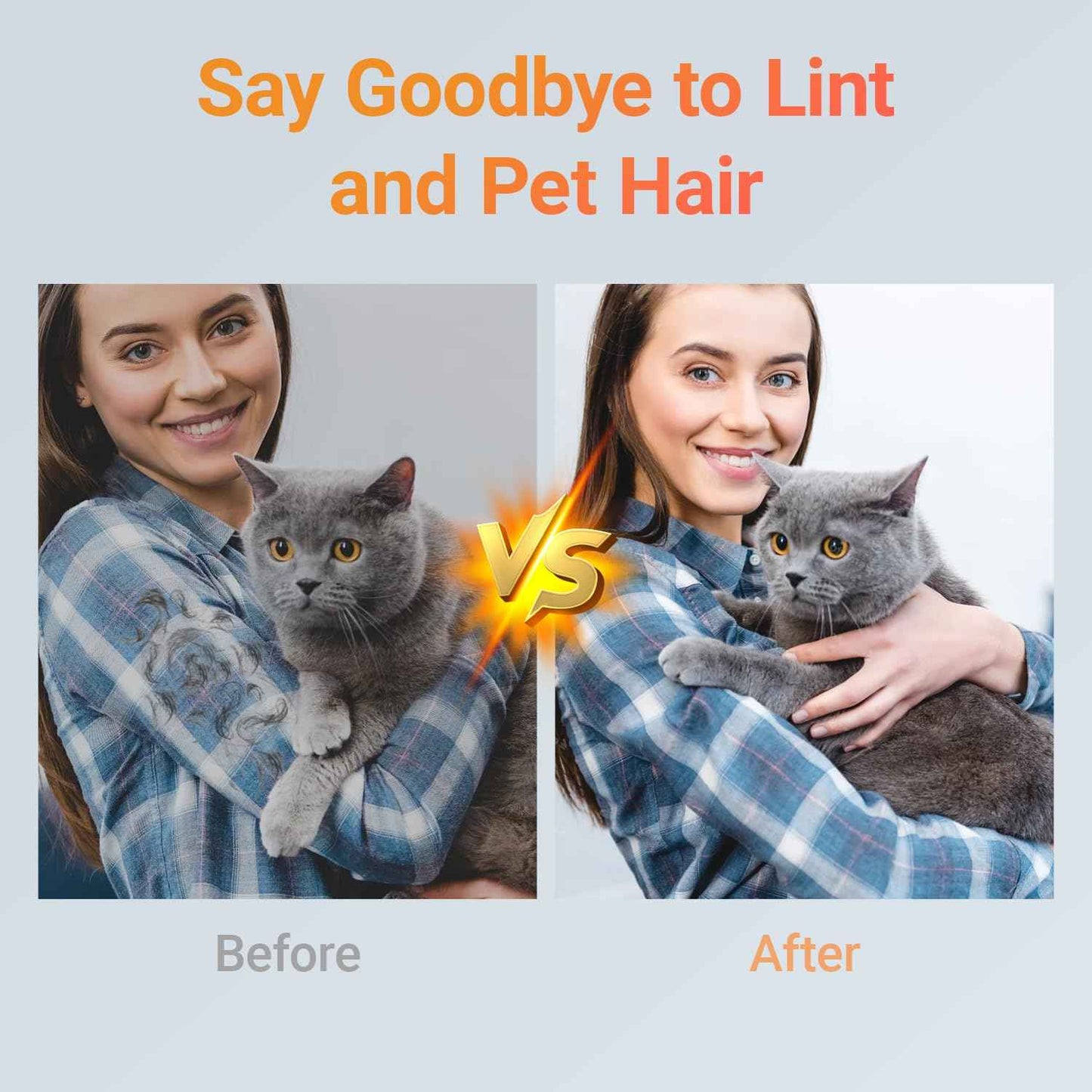 2 PCS Pet Hair Removal Glove - Electrostatic Magic Brush Pet Hair Remover Tool, Grooming Gloves for Dog and Cat, Reusable Fur Catch Glove for Couch,Furniture,Car,Carpet