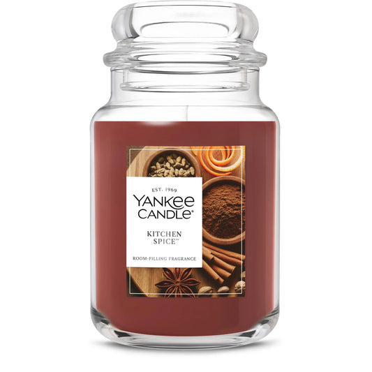 Yankee Candle Autumn Wreath, Fall Scented Candle, 22oz Large Jar with up to 150 Hour Burn Time - Jlhbookstore.store
