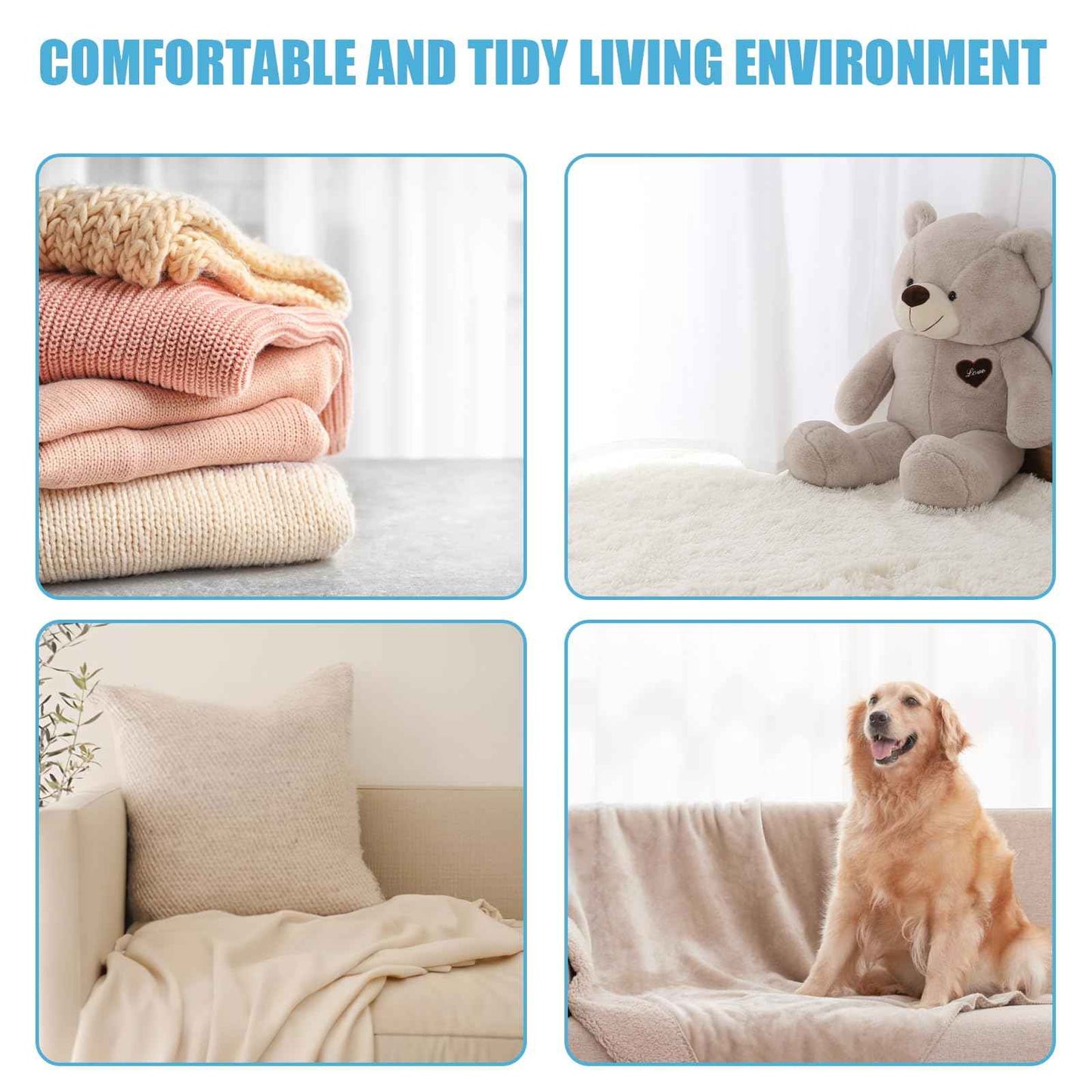 12 PCS Pet Hair Remover for Laundry, Reusable Dog & Cat Hair Remover for Laundry, Laundry Pet Hair Catcher for Clothes, Bedding, Won’t Damage Fabrics (Blue)