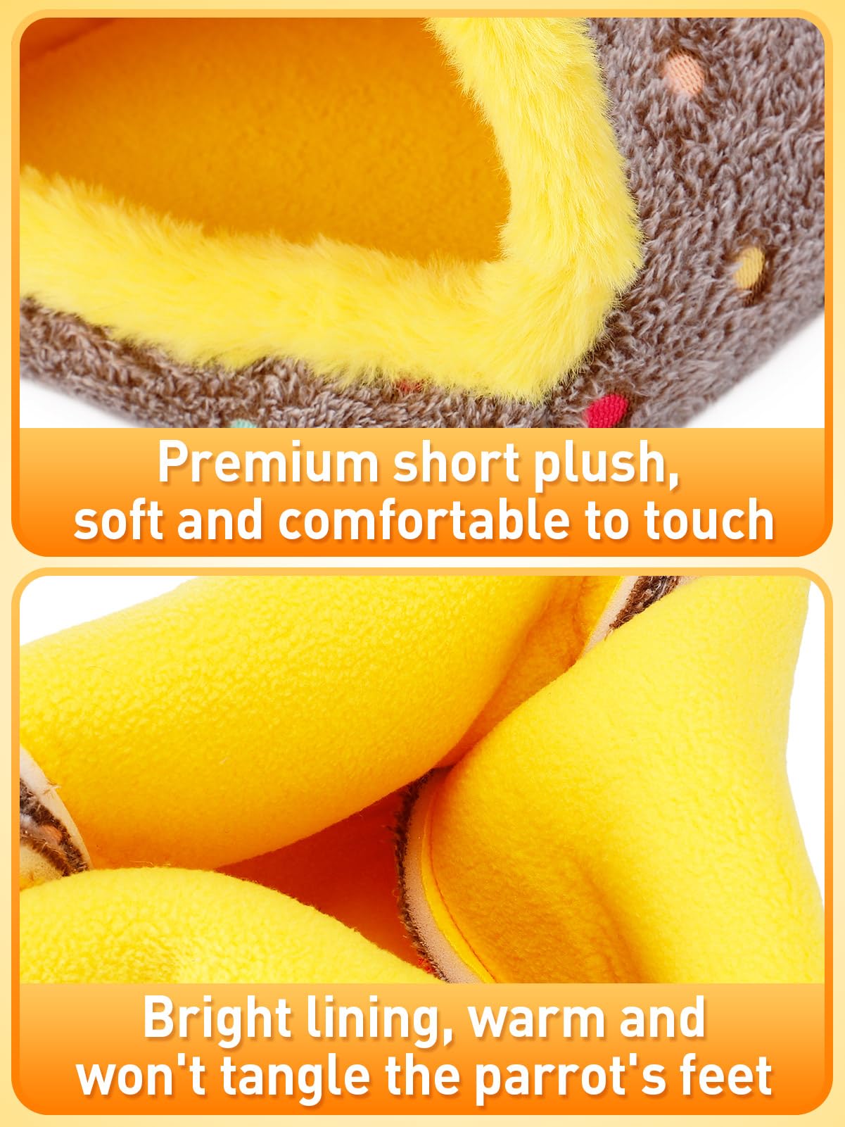 Small Winter Warm Bird Nest for Cage - Comfortable Bird Bed with Support Board, Hanging Hammock Shed Hideaway Hut Gift for Macaws African Grey Amazon Parrots