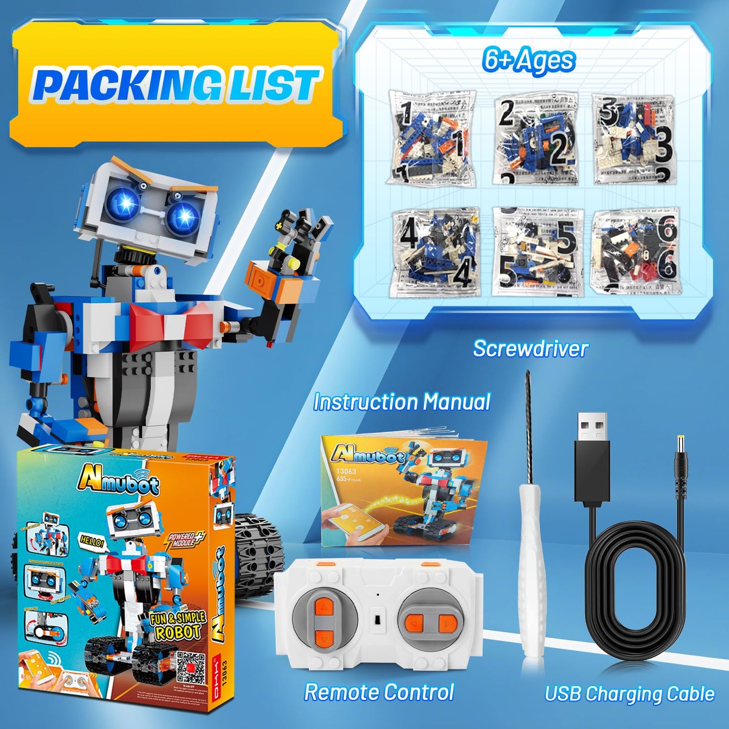 okk Robot Building Toys for Boys, STEM Projects for Kids Ages 8-12, Remote & APP Controlled Engineering Learning Educational Coding DIY Building Kit Rechargeable Robot Toy Gifts for Girls