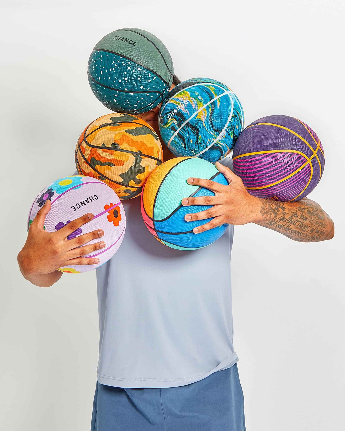 Chance Premium Design Printed Rubber Outdoor & Indoor Basketball, Juicy Multi Colored