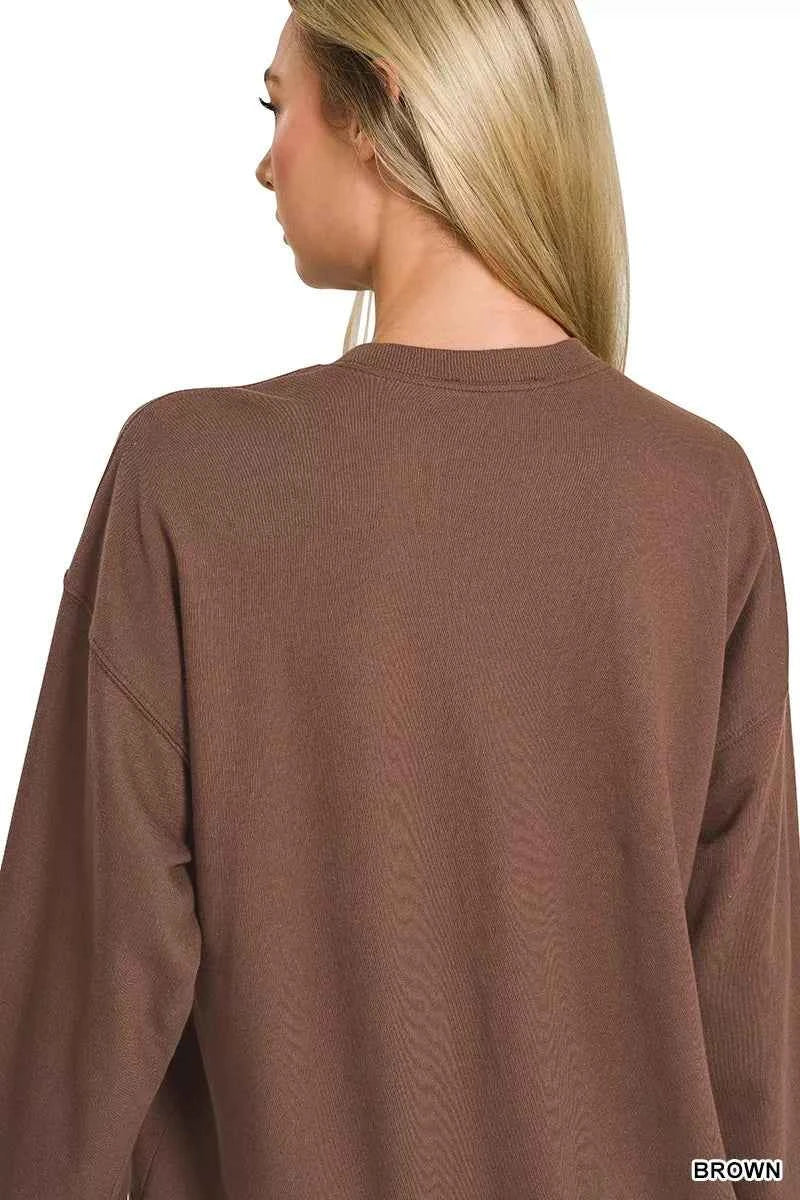 Zenana French Terry American Flag Pullover