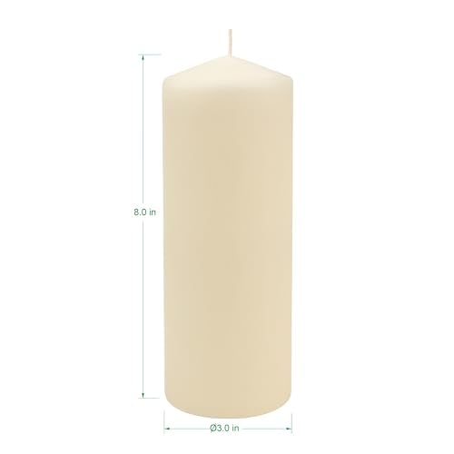Stonebriar 6 Pack Tall 3 x 6 Inch 65 Hour Long Burning Unscented Ivory Wax Pillar Candles jlhbookstore.store
