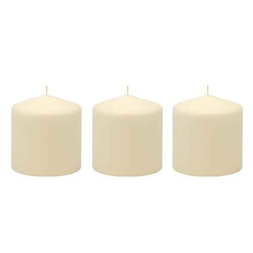 Stonebriar 6 Pack Tall 3 x 6 Inch 65 Hour Long Burning Unscented Ivory Wax Pillar Candles