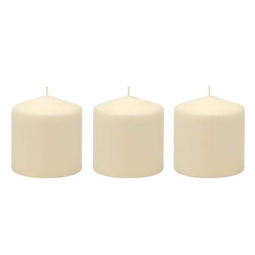 Stonebriar 6 Pack Tall 3 x 6 Inch 65 Hour Long Burning Unscented Ivory Wax Pillar Candles jlhbookstore.store