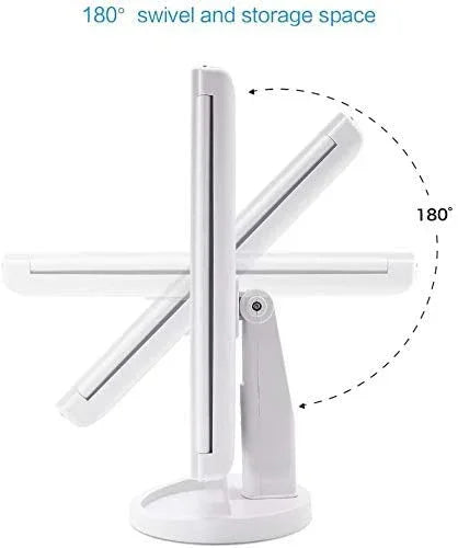 Trifold Makeup Mirror Vanity Mirror with Lights,1X 2X 3X Magnification,Touch Screen,180 Adjustable Rotation,Portable Travel Bathroom Cosmetic Mirror - Jlhbookstore.store