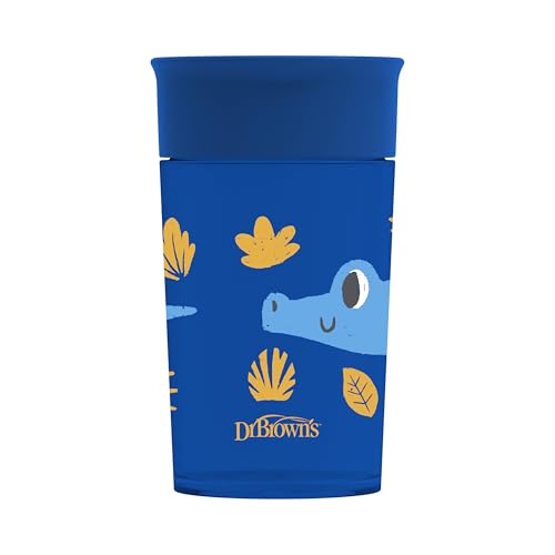 Dr. Brown's Polypropylene (PP) Milestones Cheers 360 Sippy Training Cups for Babies and Toddlers - Blue/Green - 10oz - 2-Pack - 9m+