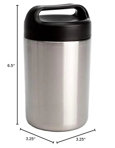 Goodful Stainless Steel Food Jar, Double Wall Vacuum Sealed Insulated Food Storage Container with Carry Handle Lid, 16-Ounce, Gray - Jlhbookstore.store