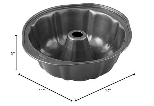Wilton Gold Non-Stick 9.49 in Fluted Bundt Cake Pan, Stainless Steel Bakeware, Made without PFAS, Packaging May Vary