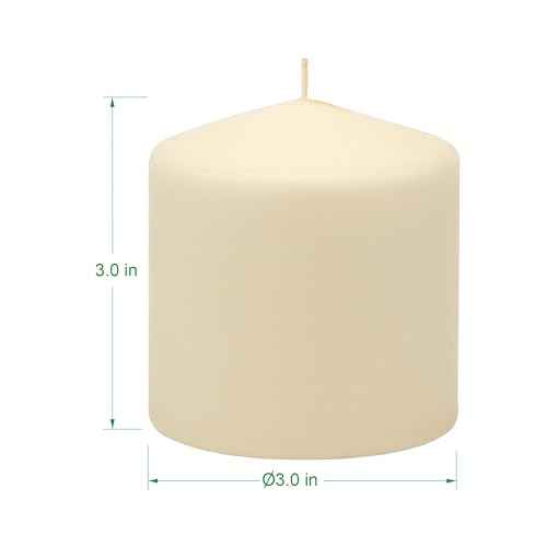 Stonebriar 6 Pack Tall 3 x 6 Inch 65 Hour Long Burning Unscented Ivory Wax Pillar Candles