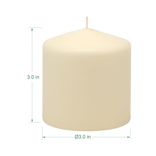 Stonebriar 6 Pack Tall 3 x 6 Inch 65 Hour Long Burning Unscented Ivory Wax Pillar Candles jlhbookstore.store
