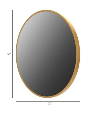 HARRITPURE Round Mirror 30 Black Wall Mounted Circle Mirrors Vanity Mirror with Brushed Aluminum Alloy Frame Modern Decoration for Bathroom, Living Room, Vanity, Bedroom, Entryway - Jlhbookstore.store