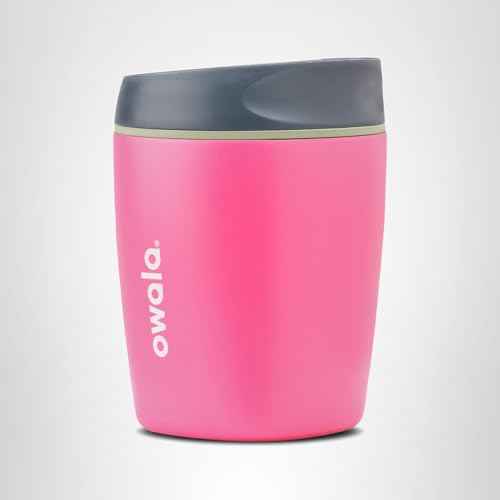 Owala SmoothSip Insulated Stainless Steel Coffee Tumbler, Reusable Iced Coffee Cup, Hot Coffee Travel Mug, BPA Free, 20 oz, Pink (Watermelon Breeze)