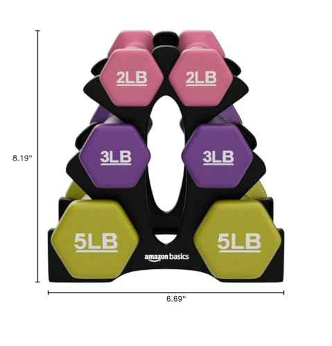 Amazon Basics Neoprene Dumbbell Hand Weights for Exercise and Muscle Toning