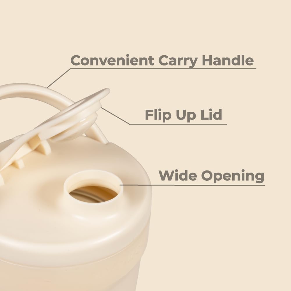 Hydrojug 20 oz Noiseless Shaker Bottle – 100% Leakproof Shaker Cup for Protein Mixes, Pre-Workout & Supplement Shakes – Durable, Easy Clean Design, Cream jlhbookstore.store