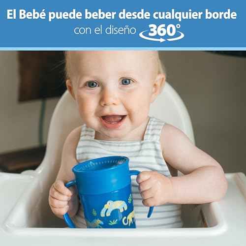 Dr. Brown's Polypropylene (PP) Milestones Cheers 360 Sippy Training Cups for Babies and Toddlers - Blue/Green - 10oz - 2-Pack - 9m+