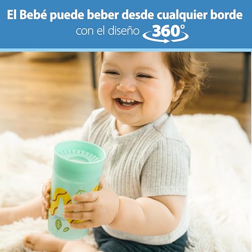 Dr. Brown's Polypropylene (PP) Milestones Cheers 360 Sippy Training Cups for Babies and Toddlers - Blue/Green - 10oz - 2-Pack - 9m+