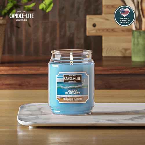 Candle-lite Fall Scented Candles, Creamy Vanilla Swirl, 18 oz Jar, Proudly Poured in The USA, Aromatherapy Candle, Single-Wick with 110 Hours of Burn Time, Perfect for Creating a Relaxing Ambiance