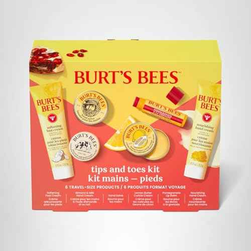 Burt's Bees Christmas Gifts, 3 Body Skincare Stocking Stuffers, Hand Repair Set, 3 Hand Creams plus Gloves - Almond Milk Hand Cream, Lemon Butter Cuticle Cream, Shea Butter Hand Repair Cream