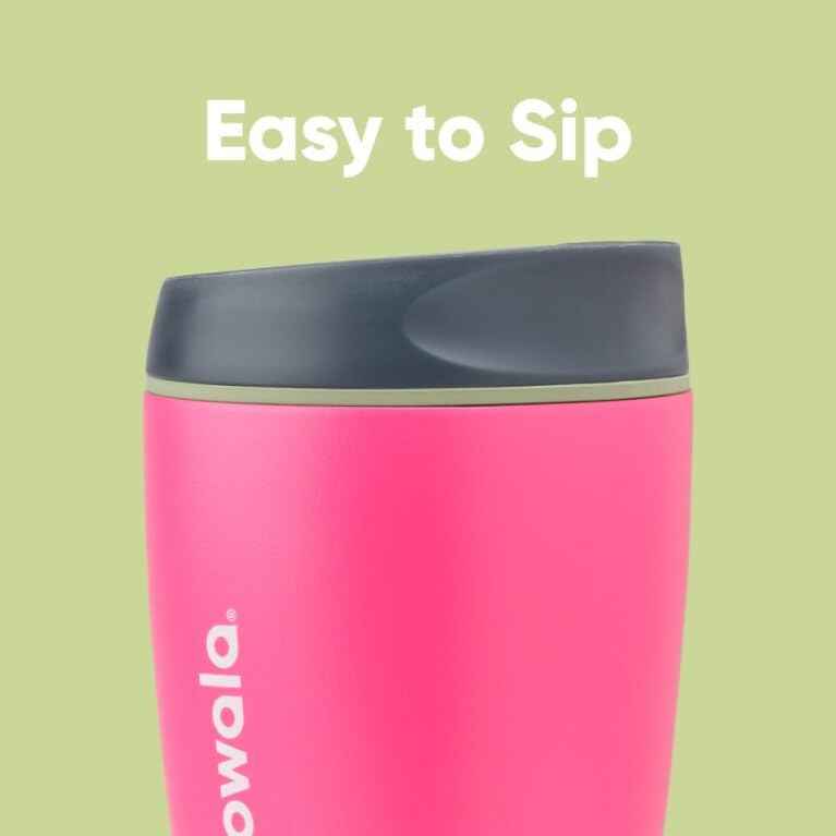 Owala SmoothSip Insulated Stainless Steel Coffee Tumbler, Reusable Iced Coffee Cup, Hot Coffee Travel Mug, BPA Free, 20 oz, Pink (Watermelon Breeze)