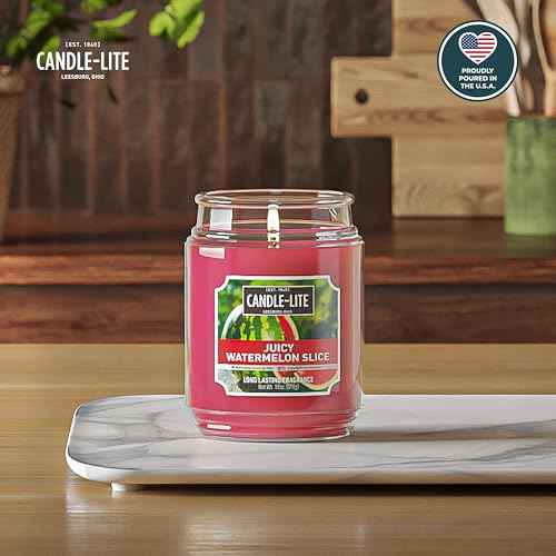 Candle-lite Fall Scented Candles, Creamy Vanilla Swirl, 18 oz Jar, Proudly Poured in The USA, Aromatherapy Candle, Single-Wick with 110 Hours of Burn Time, Perfect for Creating a Relaxing Ambiance