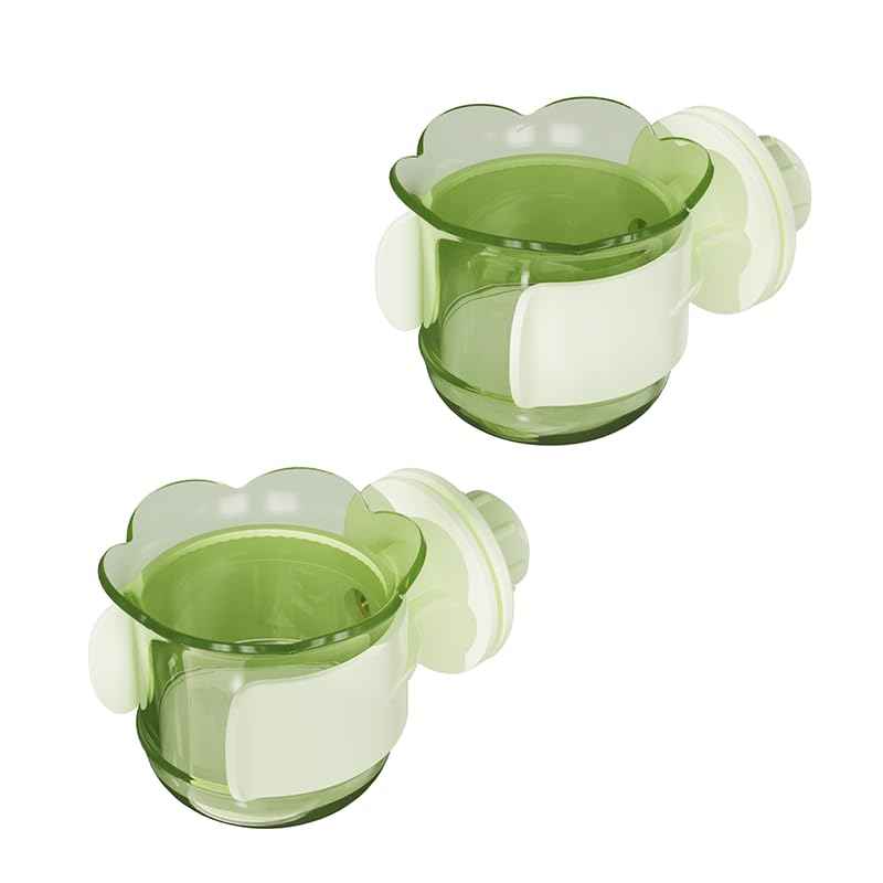 2pcs/4pcs PET Bird Bowls with Clamp, Bird Cage Feeder, Durable Water Bowl, Feeding Cups, Water Feeder for Cockatiel, Parakeet, Macaw, Finches, Lovebirds, Small Animals Gray (Pink, 2pcs)