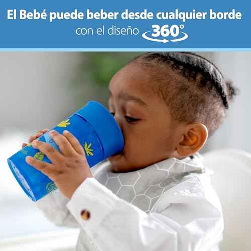 Dr. Brown's Polypropylene (PP) Milestones Cheers 360 Sippy Training Cups for Babies and Toddlers - Blue/Green - 10oz - 2-Pack - 9m+