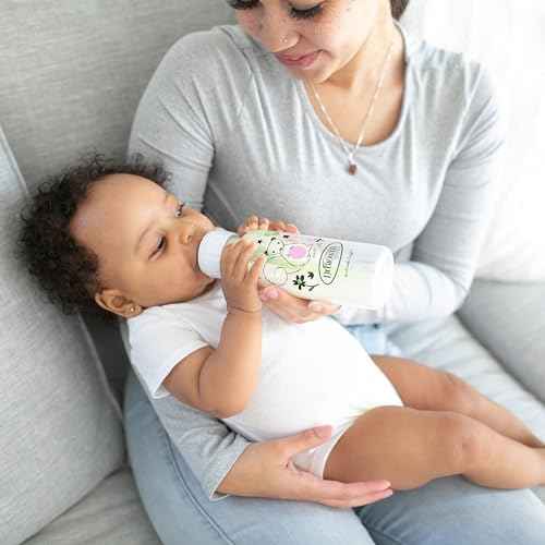 Dr. Brown's Natural Flow Anti-Colic Options+ Narrow Baby Bottle, Goat and Squirrel, 8 oz/250 mL, with Level 1 Slow Flow Nipple, BPA Free, 0m+, 2-Pack