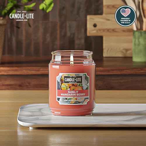 Candle-lite Fall Scented Candles, Creamy Vanilla Swirl, 18 oz Jar, Proudly Poured in The USA, Aromatherapy Candle, Single-Wick with 110 Hours of Burn Time, Perfect for Creating a Relaxing Ambiance