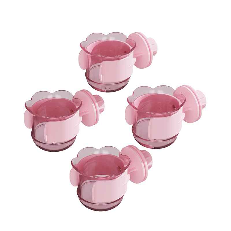 2pcs/4pcs PET Bird Bowls with Clamp, Bird Cage Feeder, Durable Water Bowl, Feeding Cups, Water Feeder for Cockatiel, Parakeet, Macaw, Finches, Lovebirds, Small Animals Gray (Pink, 2pcs)