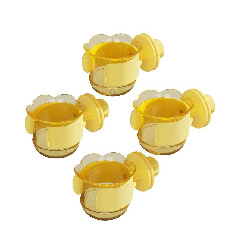 2pcs/4pcs PET Bird Bowls with Clamp, Bird Cage Feeder, Durable Water Bowl, Feeding Cups, Water Feeder for Cockatiel, Parakeet, Macaw, Finches, Lovebirds, Small Animals Gray (Pink, 2pcs)