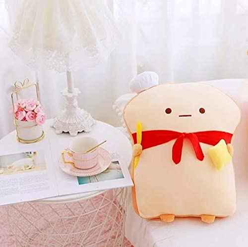 Toast Bread Pillow Funny Food Plush Toy Pillows Small Cute Stuffed Plush Sofa Pillow (Toast Bread,Golden)