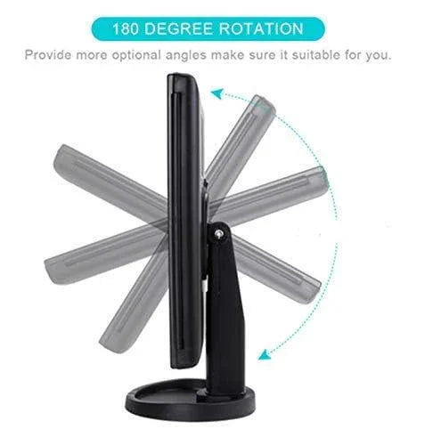 Trifold Makeup Mirror Vanity Mirror with Lights,1X 2X 3X Magnification,Touch Screen,180 Adjustable Rotation,Portable Travel Bathroom Cosmetic Mirror - Jlhbookstore.store