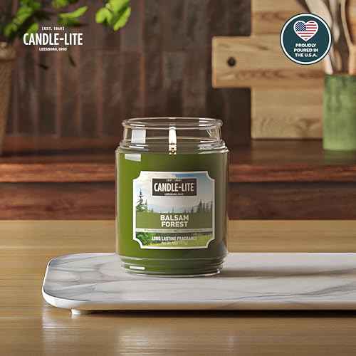 Candle-lite Fall Scented Candles, Creamy Vanilla Swirl, 18 oz Jar, Proudly Poured in The USA, Aromatherapy Candle, Single-Wick with 110 Hours of Burn Time, Perfect for Creating a Relaxing Ambiance