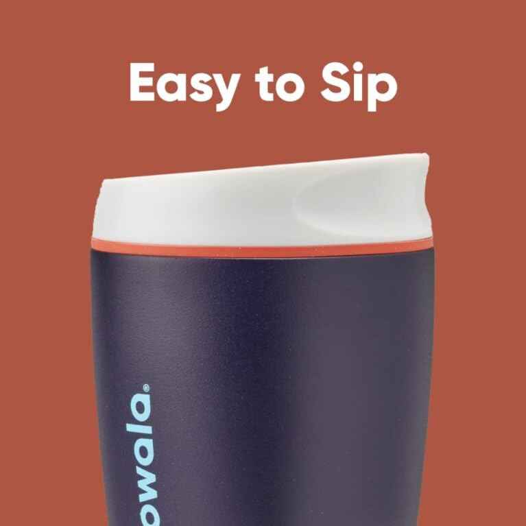 Owala SmoothSip Insulated Stainless Steel Coffee Tumbler, Reusable Iced Coffee Cup, Hot Coffee Travel Mug, BPA Free, 20 oz, Pink (Watermelon Breeze)