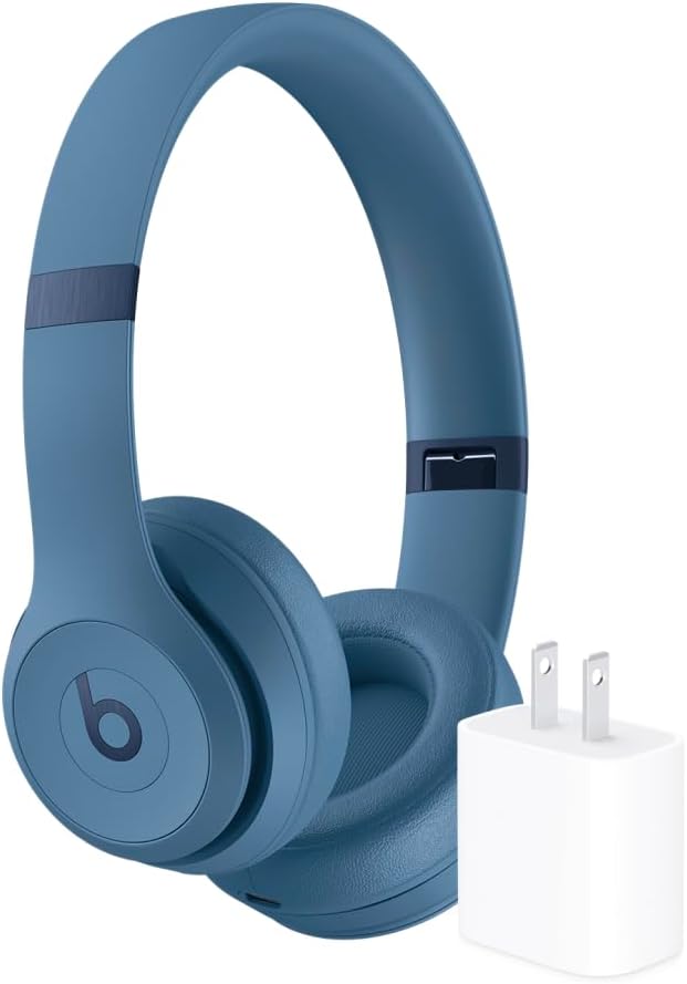 Beats Solo 4 - Wireless On-Ear Bluetooth Headphones, Up to 50-Hour Battery Life, Ultra-Lightweight Comfort, Powerful and Balanced Sound, Apple & Android Compatible - Slate Blue