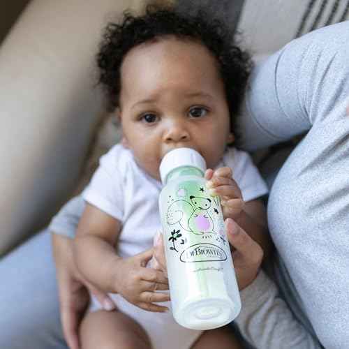Dr. Brown's Natural Flow Anti-Colic Options+ Narrow Baby Bottle, Goat and Squirrel, 8 oz/250 mL, with Level 1 Slow Flow Nipple, BPA Free, 0m+, 2-Pack