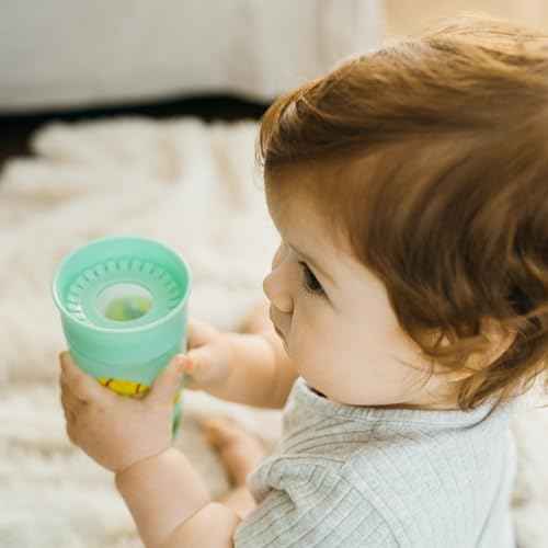 Dr. Brown's Polypropylene (PP) Milestones Cheers 360 Sippy Training Cups for Babies and Toddlers - Blue/Green - 10oz - 2-Pack - 9m+