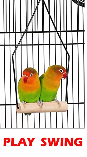 38-Inch Double Roof Top Large Flight Bird Cage with Toys Climbing Ladder Side Nesting Box Doors for Cockatiels Sun Parakeets Conures Aviary Budgie Finch Lovebird Canary Pet Bird Travel Cage