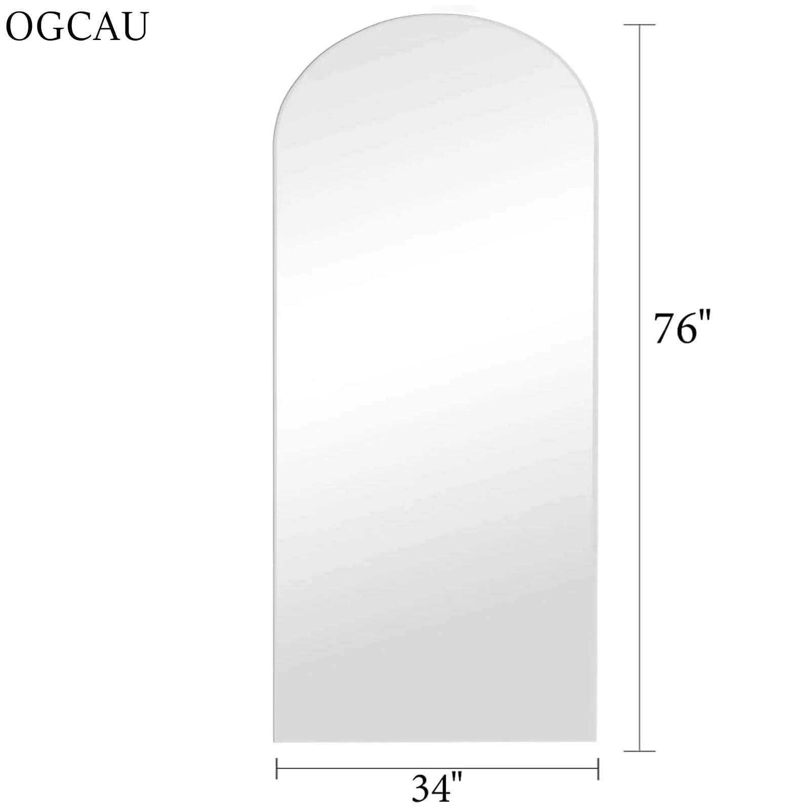 OGCAU Floor Full Length Mirror, 56"x20" Arched Full Body Mirror, Hanging or Leaning, Standing, Wall Mounted with Aluminum Frame for Bedroom Living Room, White jlhbookstore.store