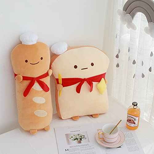 Toast Bread Pillow Funny Food Plush Toy Pillows Small Cute Stuffed Plush Sofa Pillow (Toast Bread,Golden)