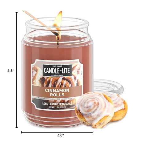 Candle-lite Fall Scented Candles, Creamy Vanilla Swirl, 18 oz Jar, Proudly Poured in The USA, Aromatherapy Candle, Single-Wick with 110 Hours of Burn Time, Perfect for Creating a Relaxing Ambiance